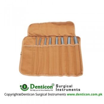 Hegar Uterine Dilators Set of 8 Ref: GY-415-04 to GY-415-18 With Canvas Roll Brass - Chrome Plated,